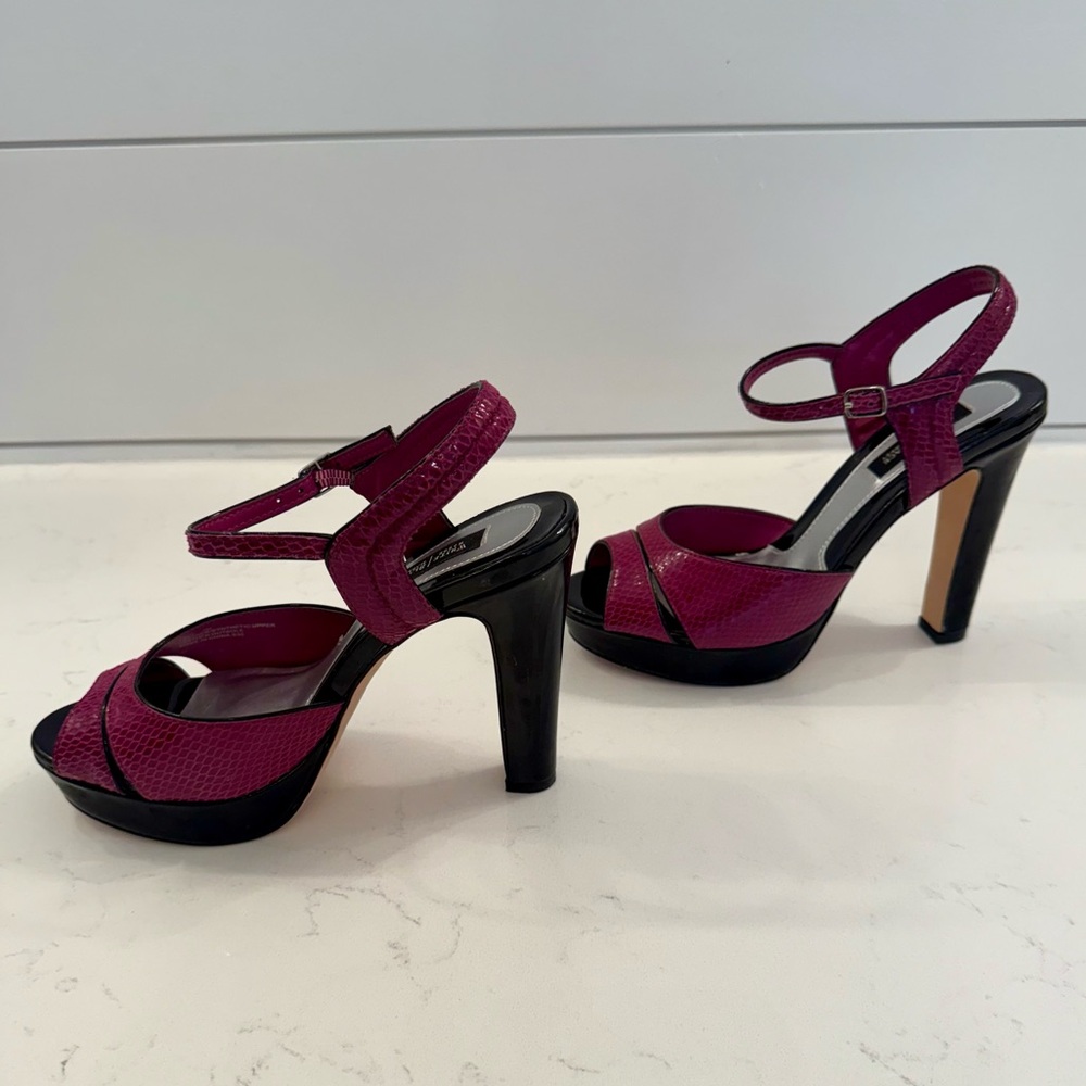 WHBM Laci Pink and Black Heels, size 7 - Picture 7 of 14